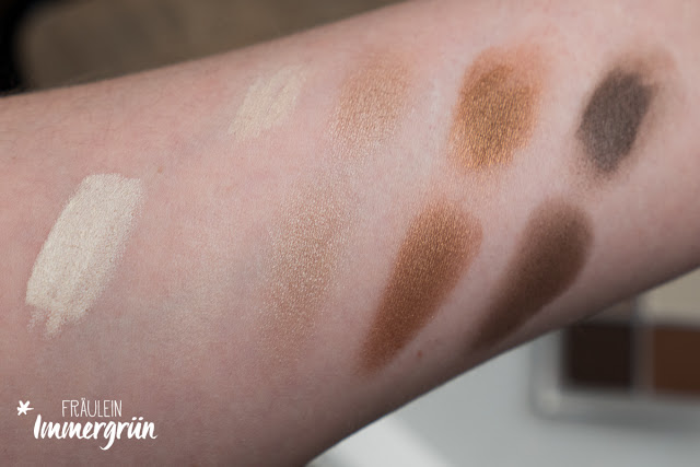 Purobio Kajal Ivory, Benecos Eyeshadow Quattro Coffee & Cream Swatches