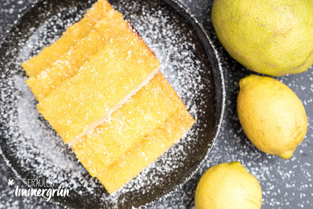 Saftige Zitronenkuchenstreifen, Zitronenkuchen, Lemon Bars