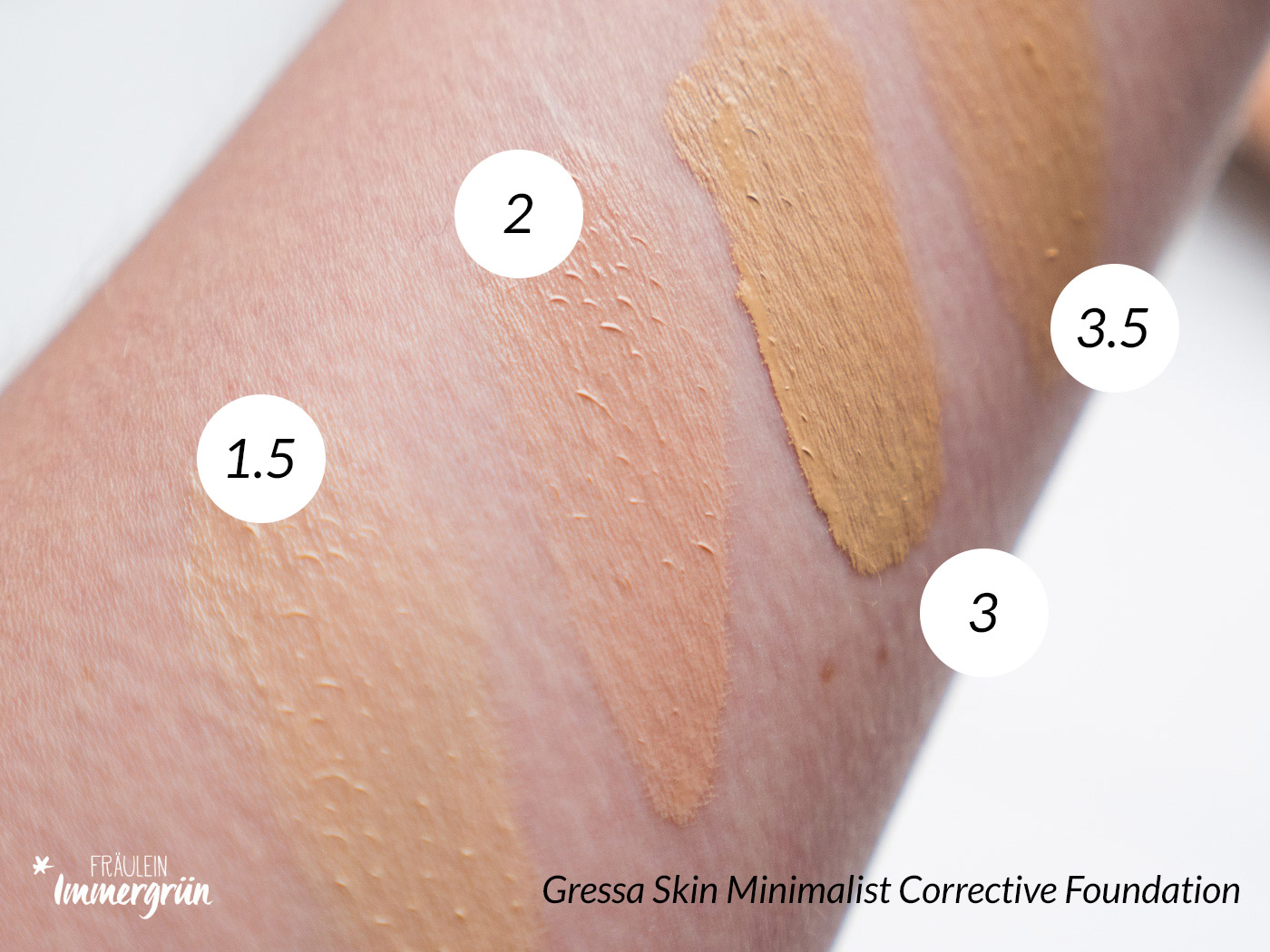 Gressa Skin - Minimalist Corrective Serum Foundation – Swatches und Tragebilder